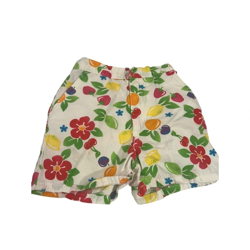 OshKosh Shorts 24 Months White Fruit Floral Print Cotton Toddler Girl